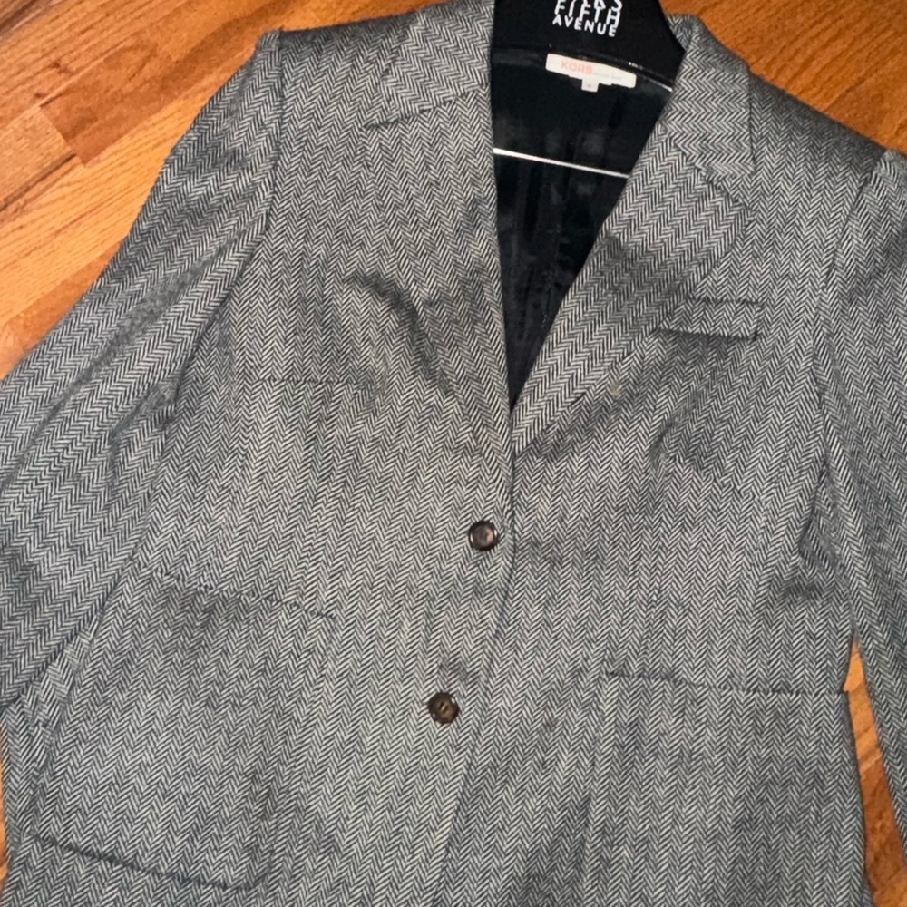 Black Herringbone Tweed Skirt Suit Kors By Michael Kors